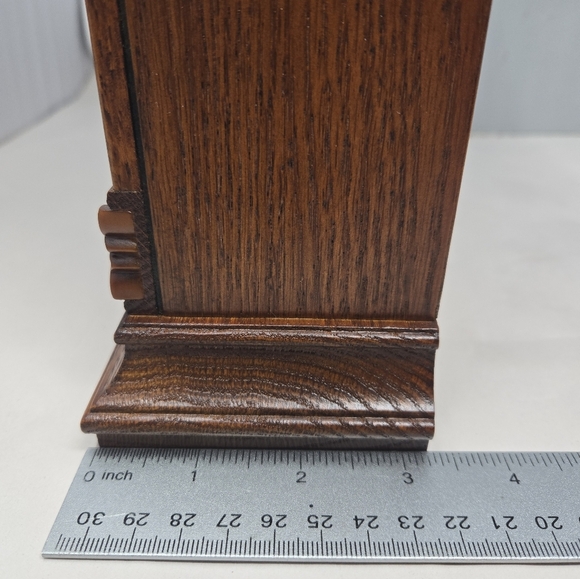 Seiko Radio Controlled Mantle Wood Clock Medium Brown Tone Abalone Insert Ornate - Picture 15 of 15